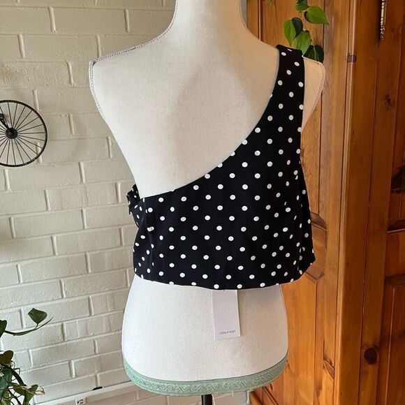 CINQ A Sept Maayan one shoulder top polka Dot size XL - Picture 7 of 11